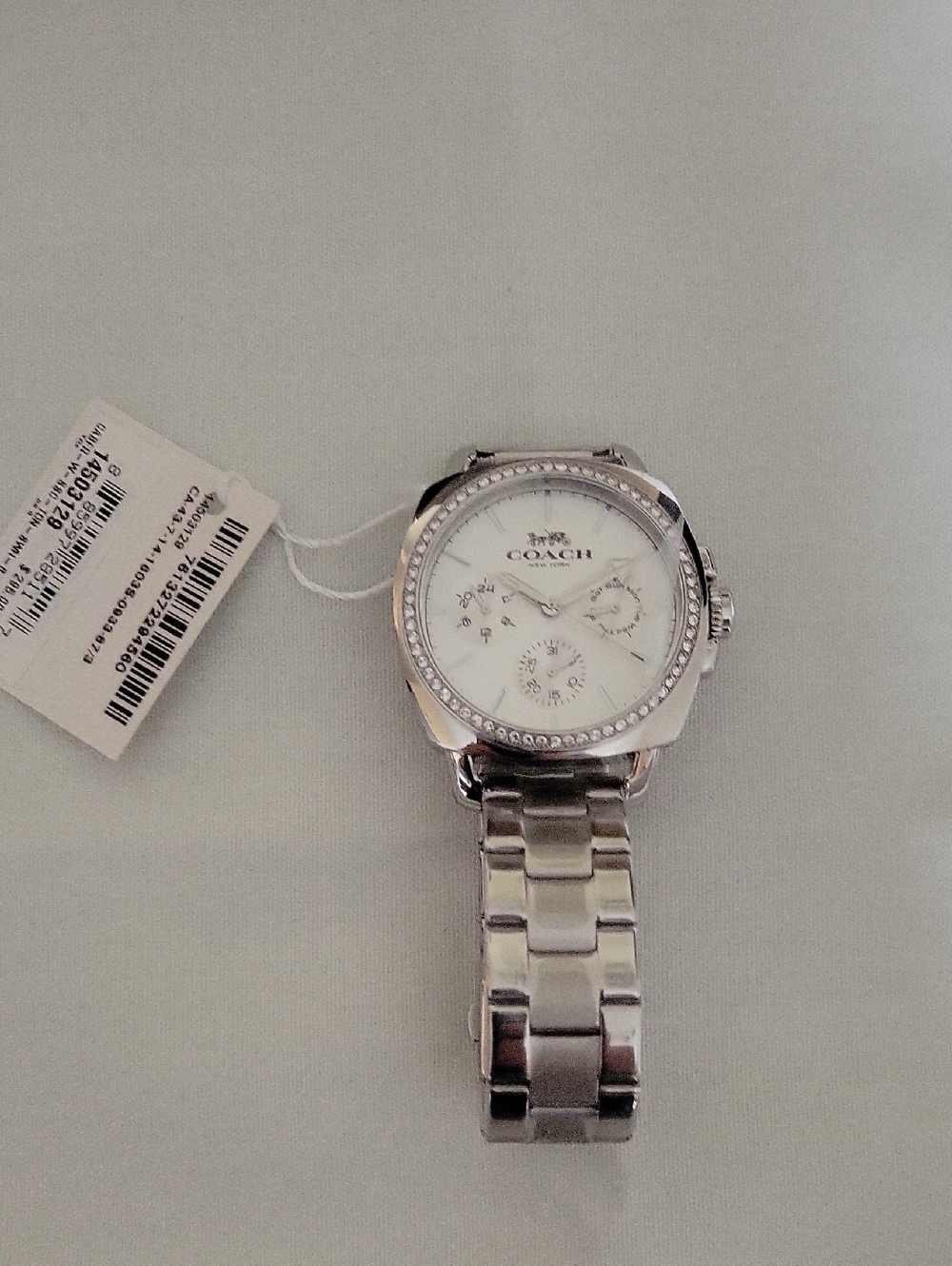 Coach Silver-Tone Crystal Accent Watch